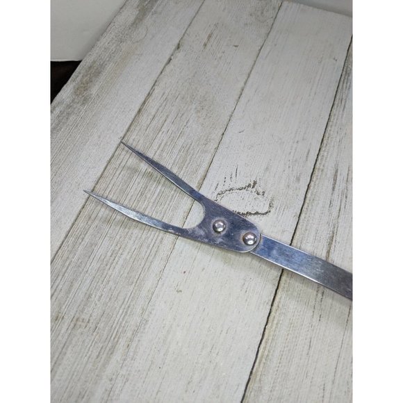 Veggies Handle #2 Stainless Steel Wide Meat Fork 12" USA Fruit Vintage - Picture 3 of 7